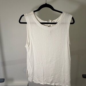 Anthropologie White Ribbed Tank Top